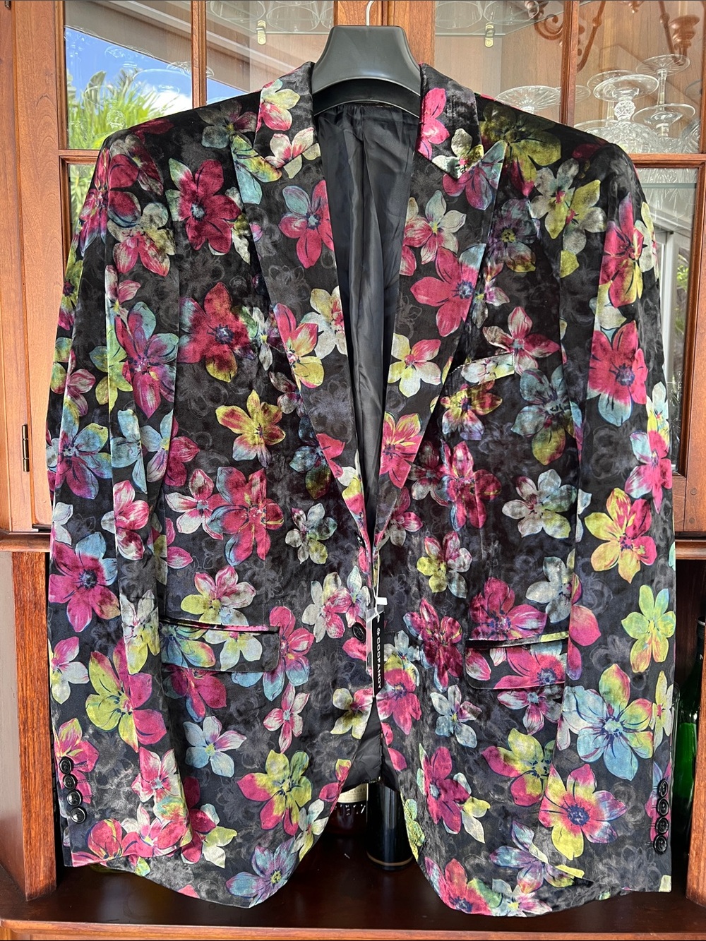 Floral Velvet Blazer - Multicolor